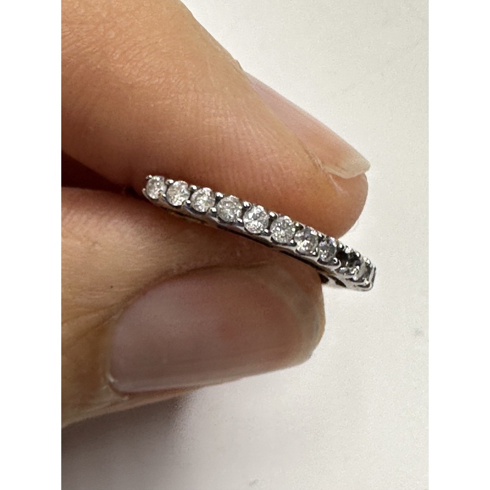 10k MSI Gold Hoop Diamonds Earring SINGLE ONLY ONE Hinged Post *Missing 1 Stone - Picture 4 of 15